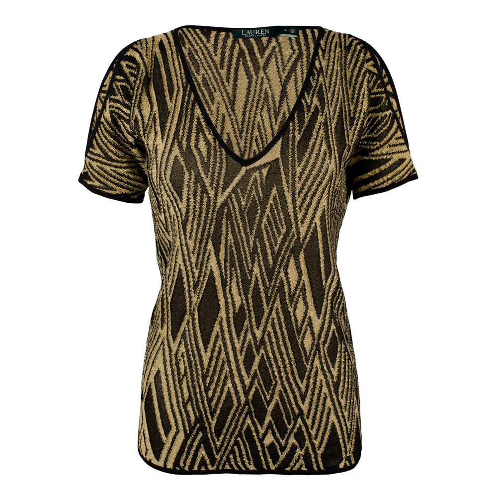 Lauren Ralph Lauren Women's Cutout-Shoulder Geometric Pattern Sweater-BG-S